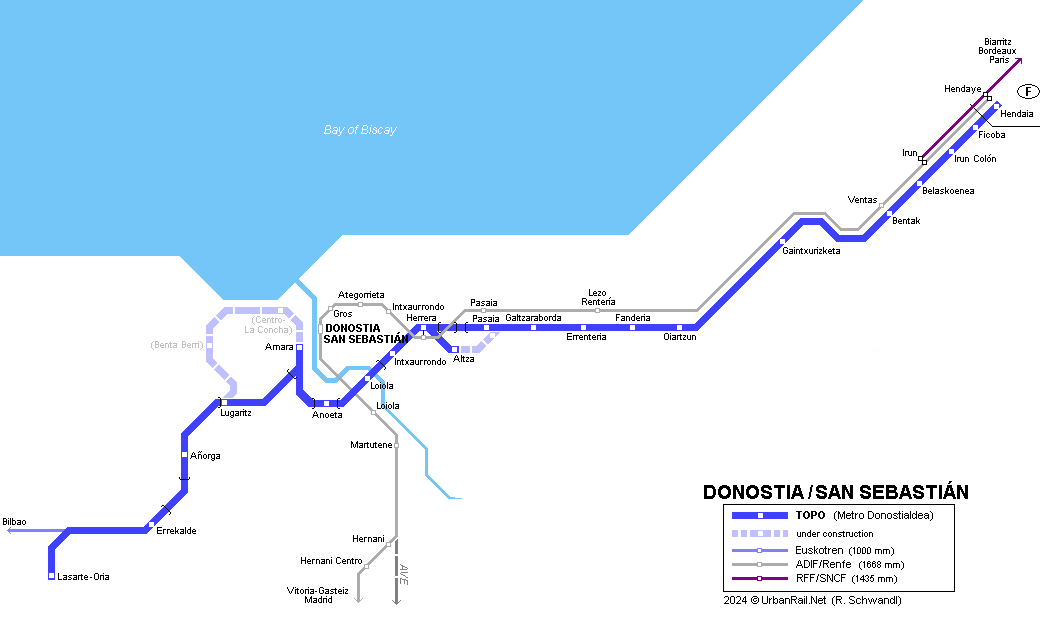 U-Bahn-Karte Donostialdea (Euskotren)-titelbild